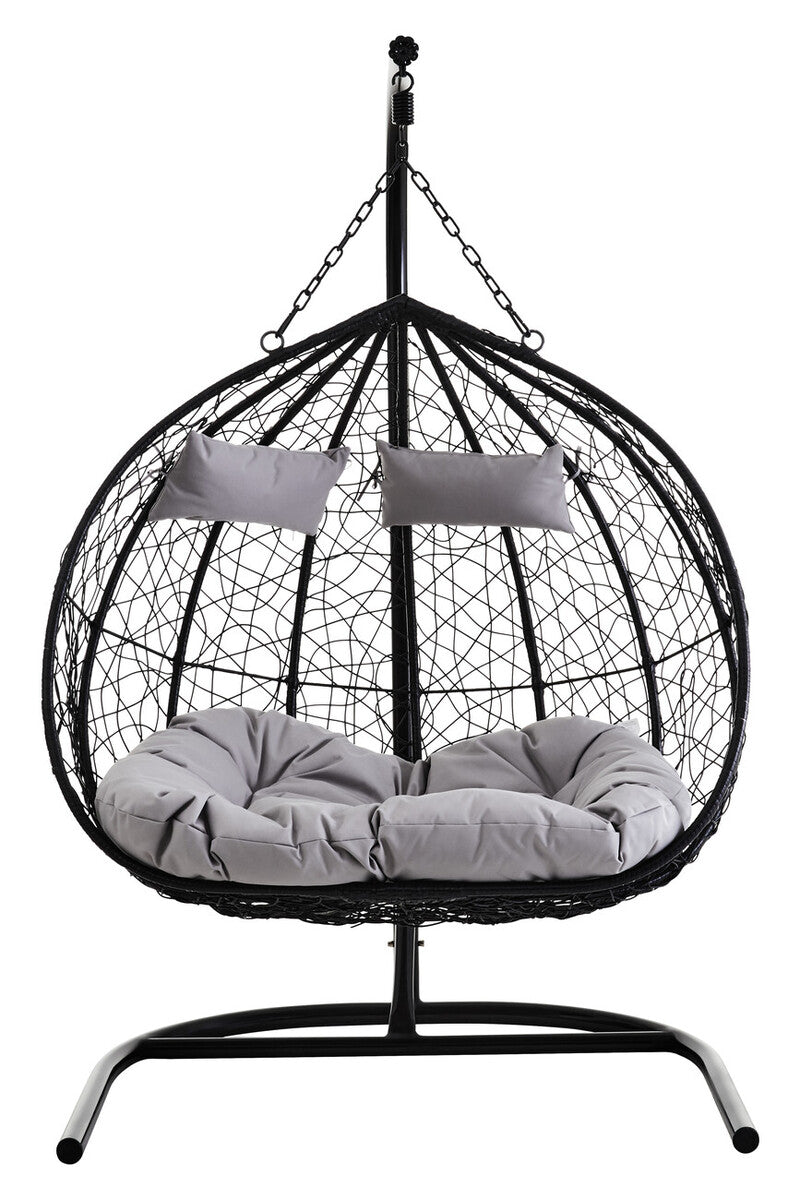 Goa Black Rattan Effect Double Hanging Chair