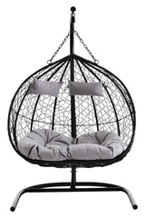 Goa Black Rattan Effect Double Hanging Chair