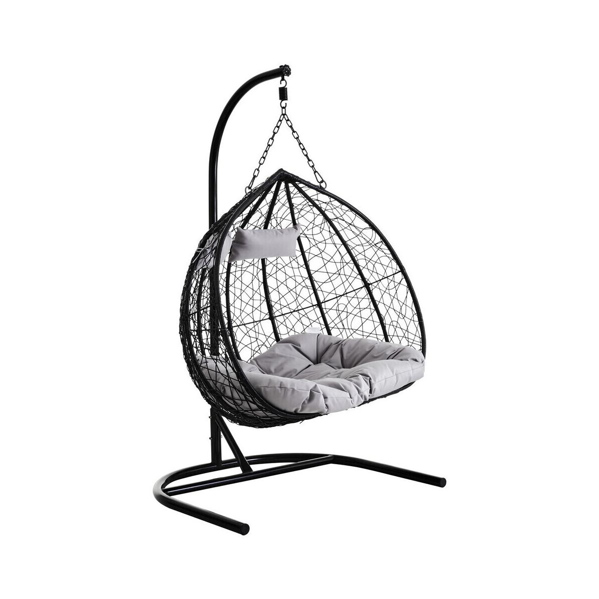 Goa Black Rattan Effect Double Hanging Chair