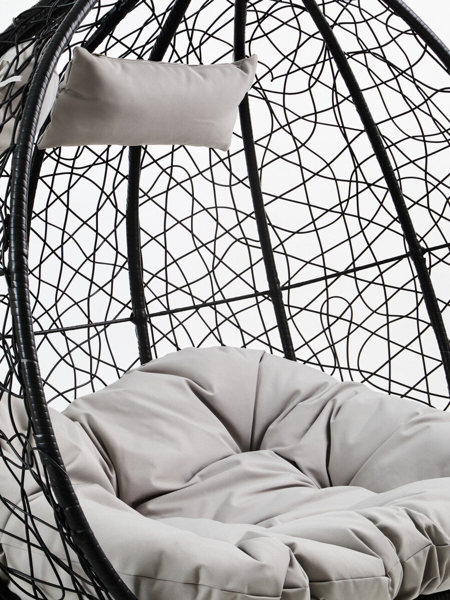 Goa Black Rattan Effect Double Hanging Chair