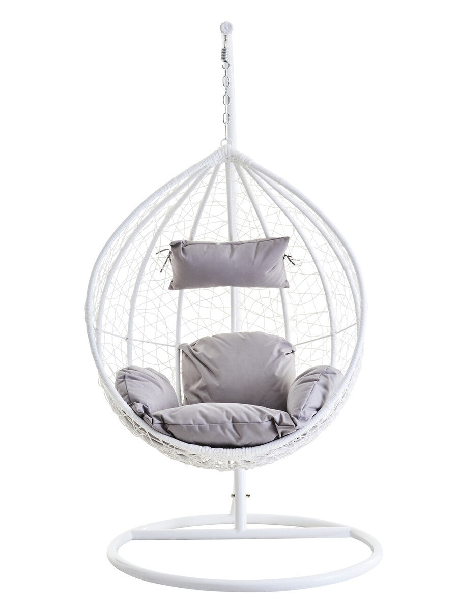 Goa White Rattan Effect Hanging Chair