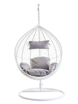 Goa White Rattan Effect Hanging Chair