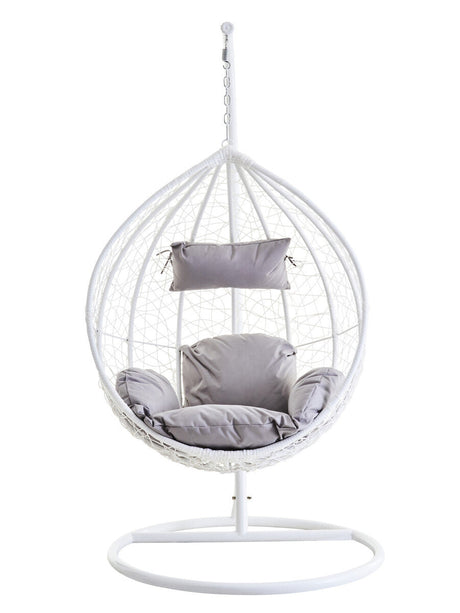 Goa White Rattan Effect Hanging Chair