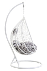 Goa White Rattan Effect Hanging Chair