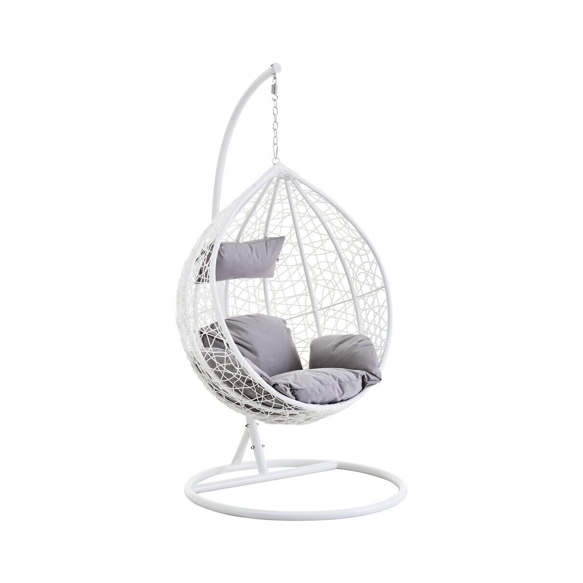 Goa White Rattan Effect Hanging Chair