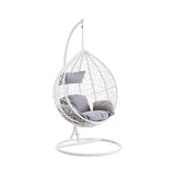 Goa White Rattan Effect Hanging Chair
