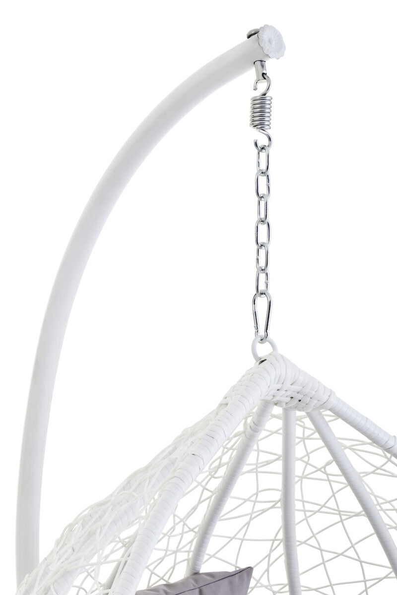 Goa White Rattan Effect Hanging Chair