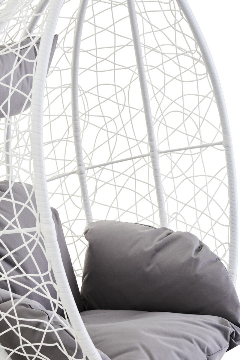 Goa White Rattan Effect Hanging Chair