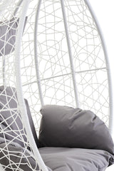 Goa White Rattan Effect Hanging Chair