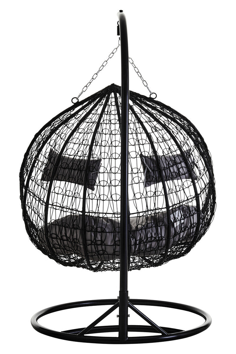 Goa Double Black Hanging Chair With Round Base
