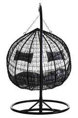 Goa Double Black Hanging Chair With Round Base
