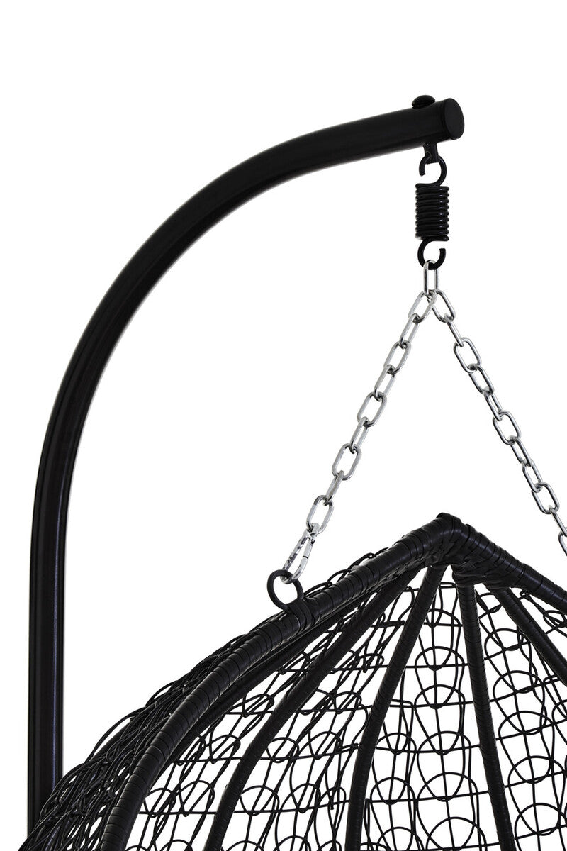 Goa Double Black Hanging Chair With Round Base