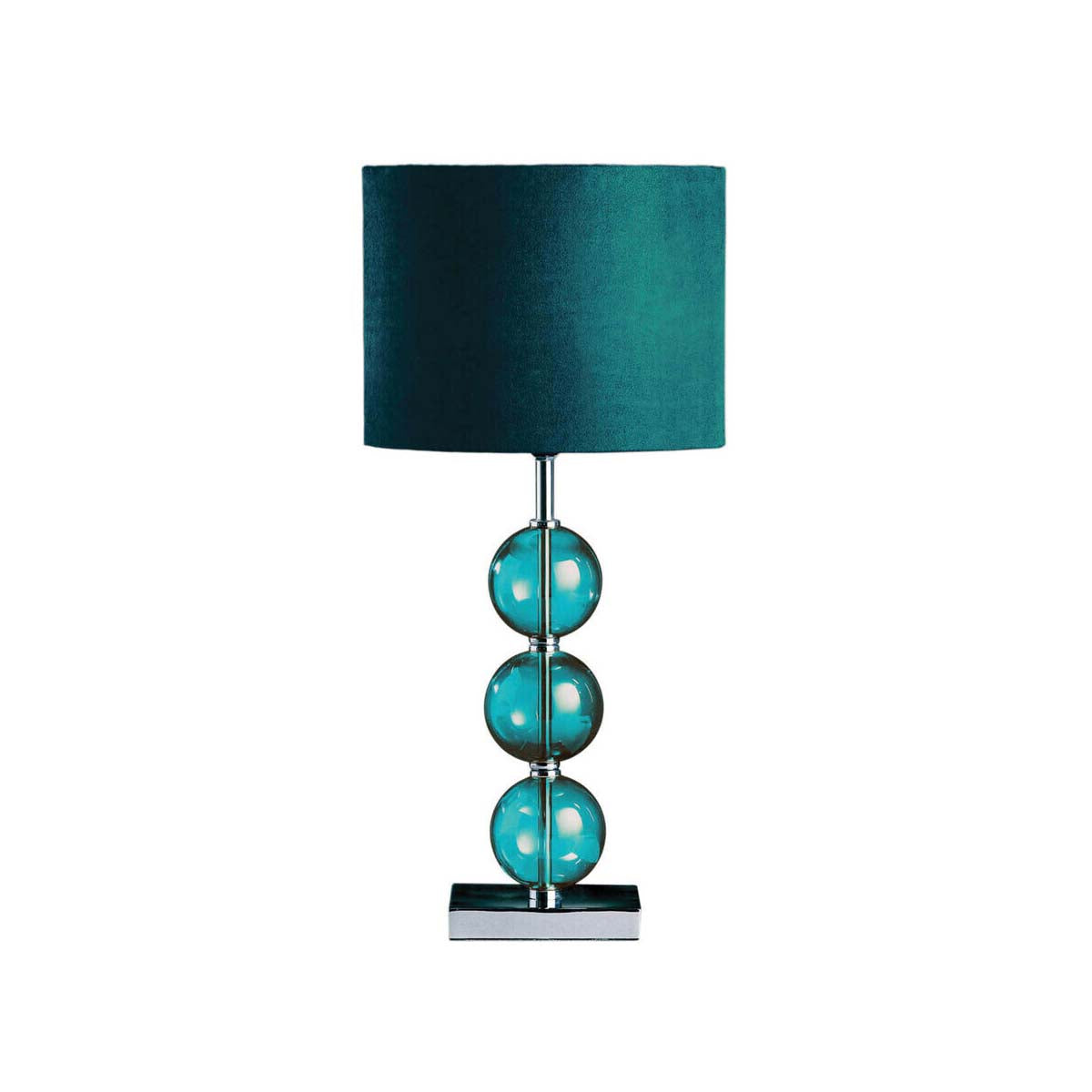 Mistro Teal Suede Effect Shade Table Lamp