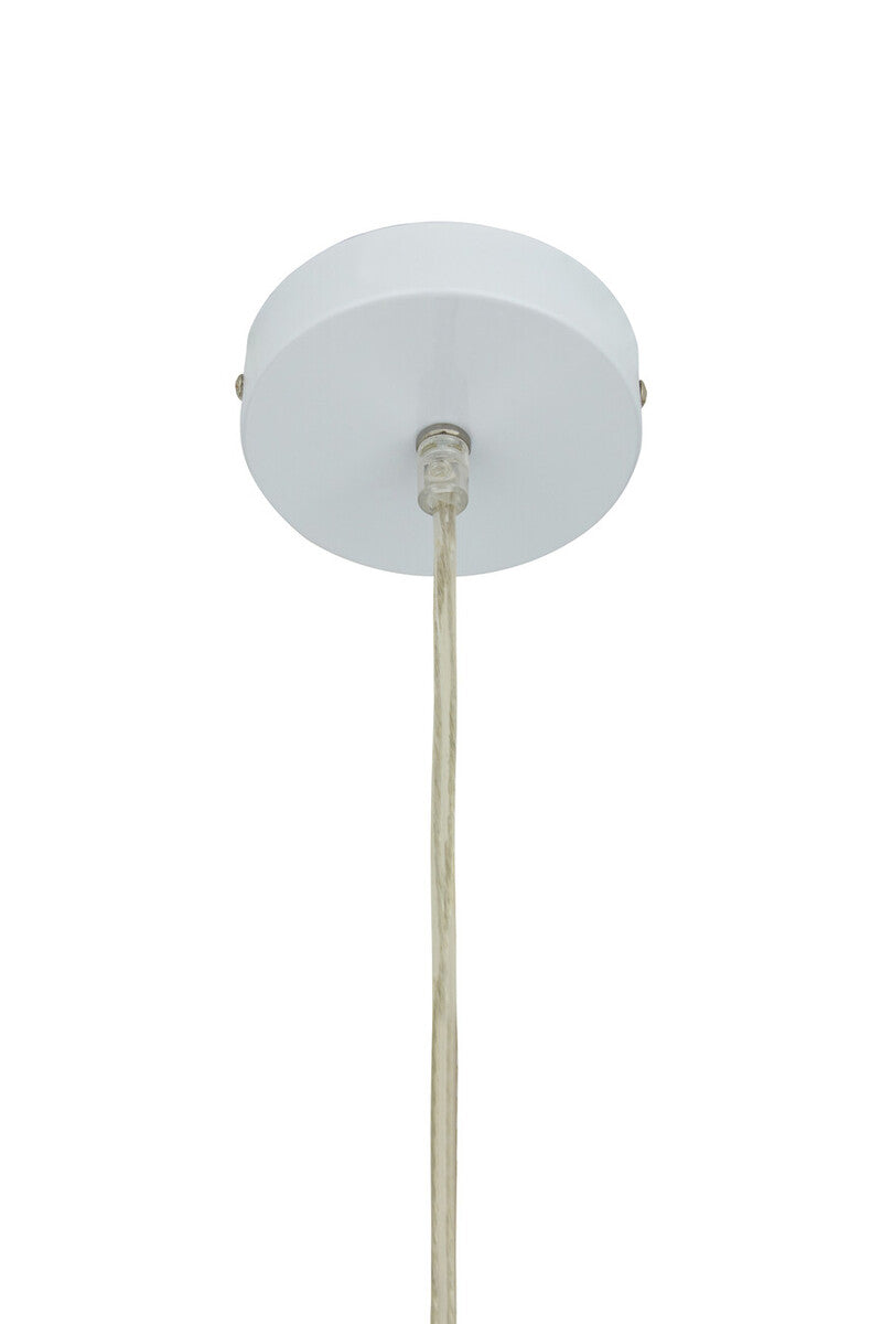 Jasper White Finish Pendant Light with Chrome Detail