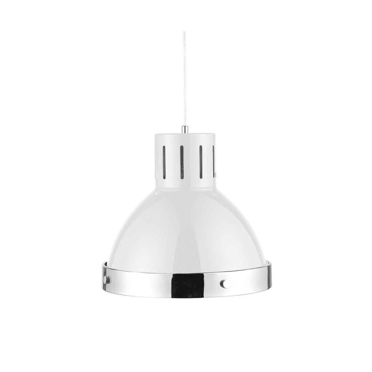 Jasper White and Chrome Pendant Light