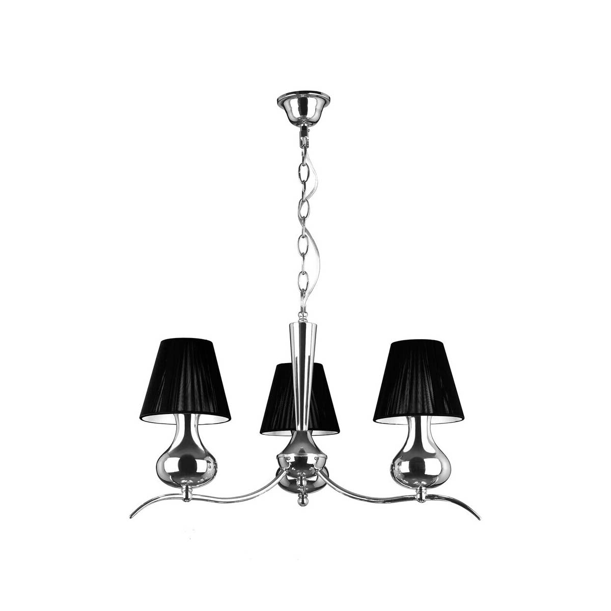 Ravan 3 Arm Black Shades Pendant Light