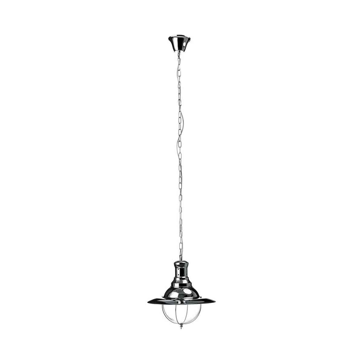 Industrial Revolution Chrome And Glass Pendant Light
