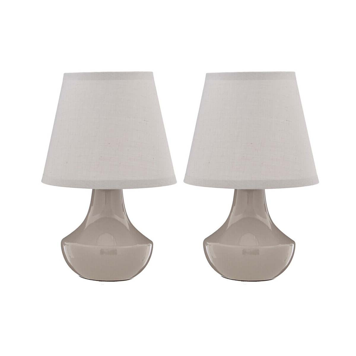 Globo Grey Ceramic Table Lamps - Set of 2