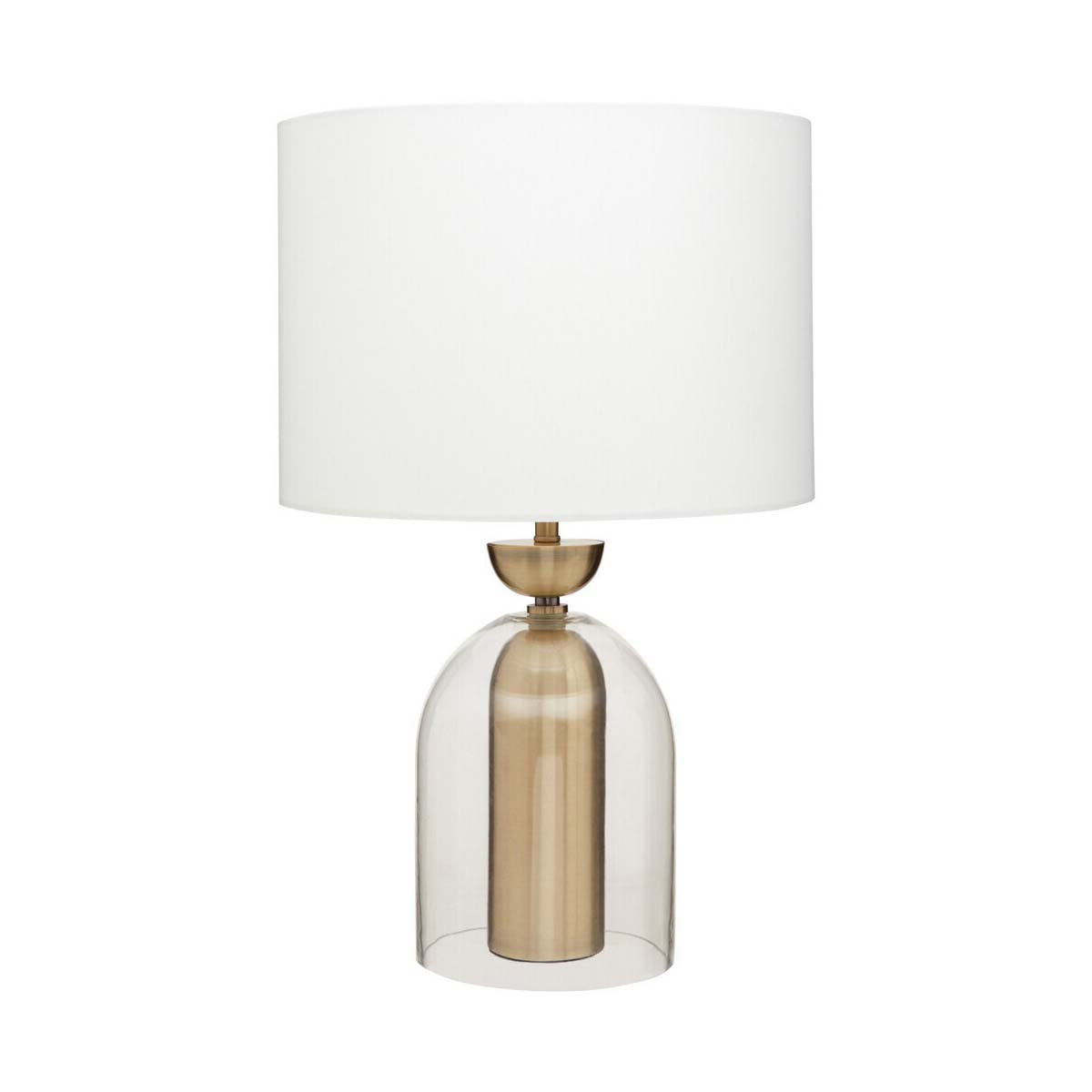 Sellis Clear Glass And Brass Finish Metal Table Lamp