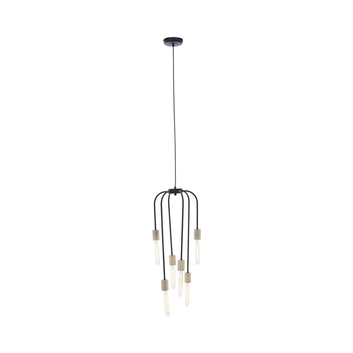 Lagona 6 Bulb Black Pendant Light