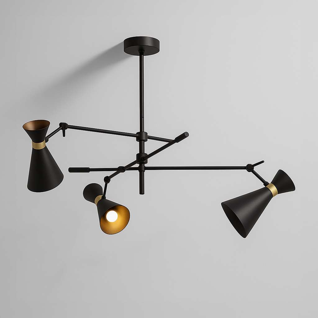 Linox 3 Shade Black And Gold Pendant