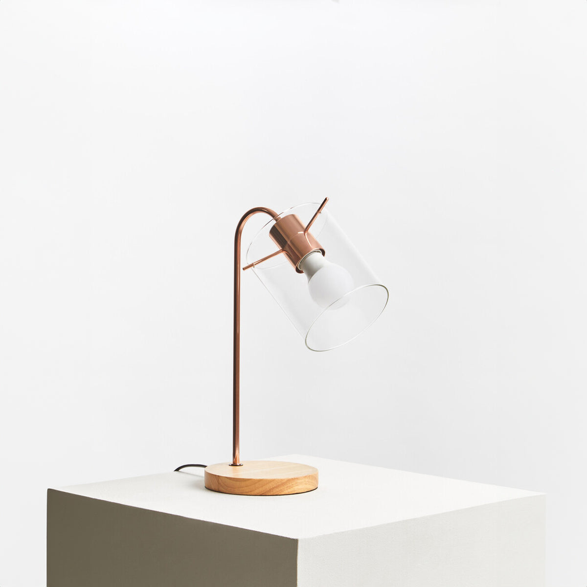 Stockholm Shiny Copper Curved Table Lamp
