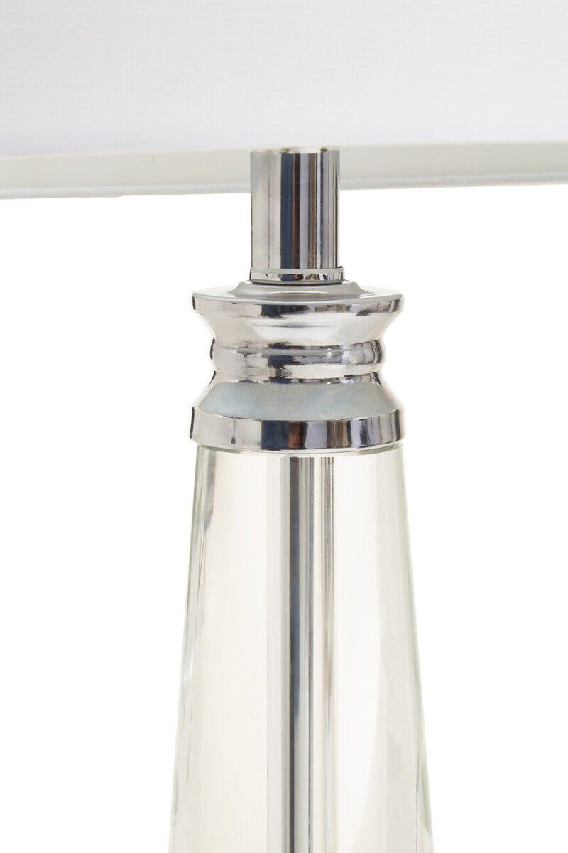 Helvetia Clear Crystal Table Lamp With Chrome Base
