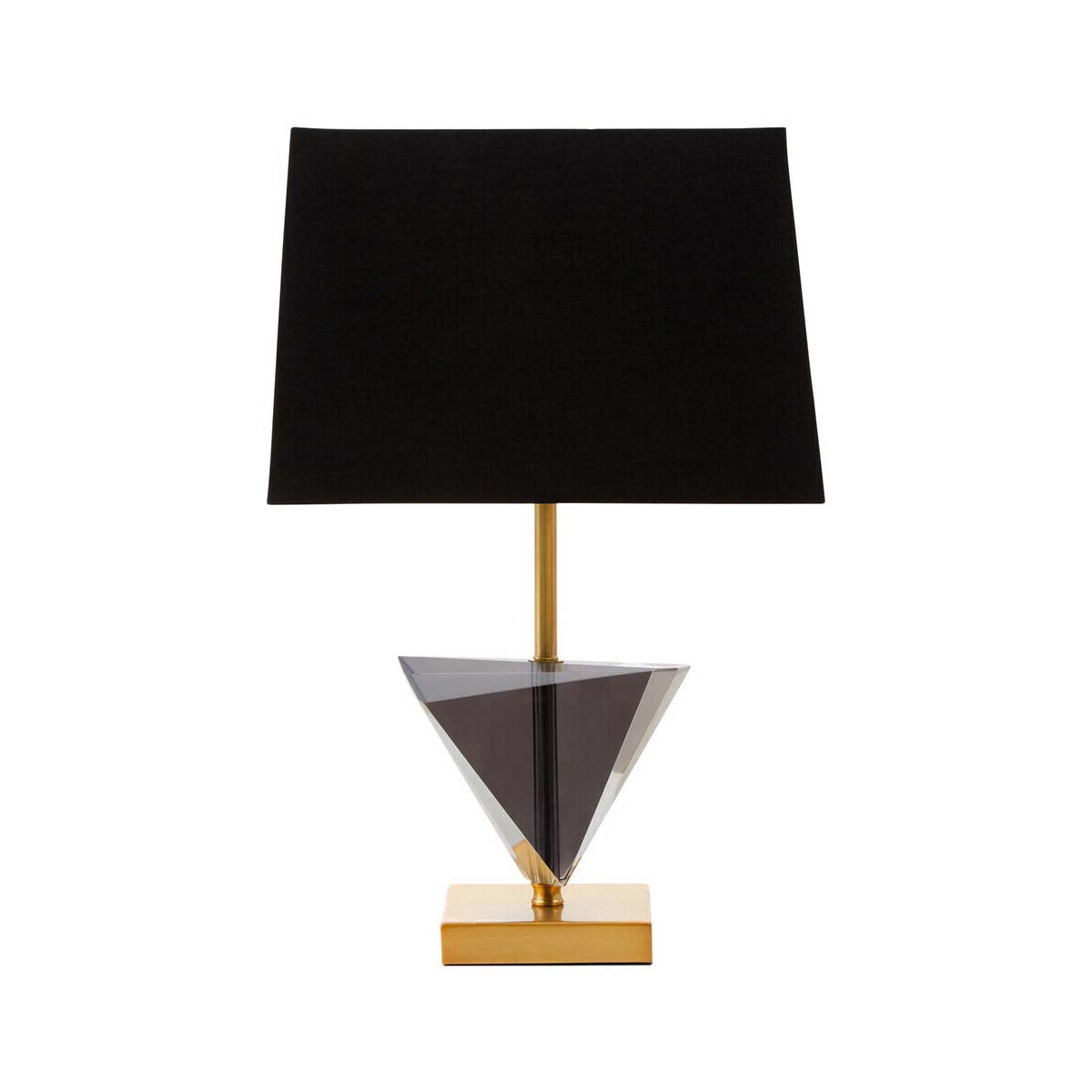 Halina Smoked Crystal Table Lamp with Gold Metal