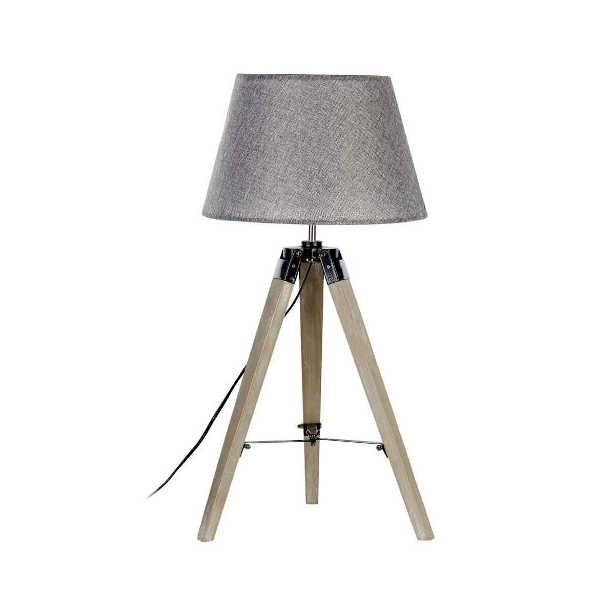 Harper Grey Wood Small Tripod Floor Lamp