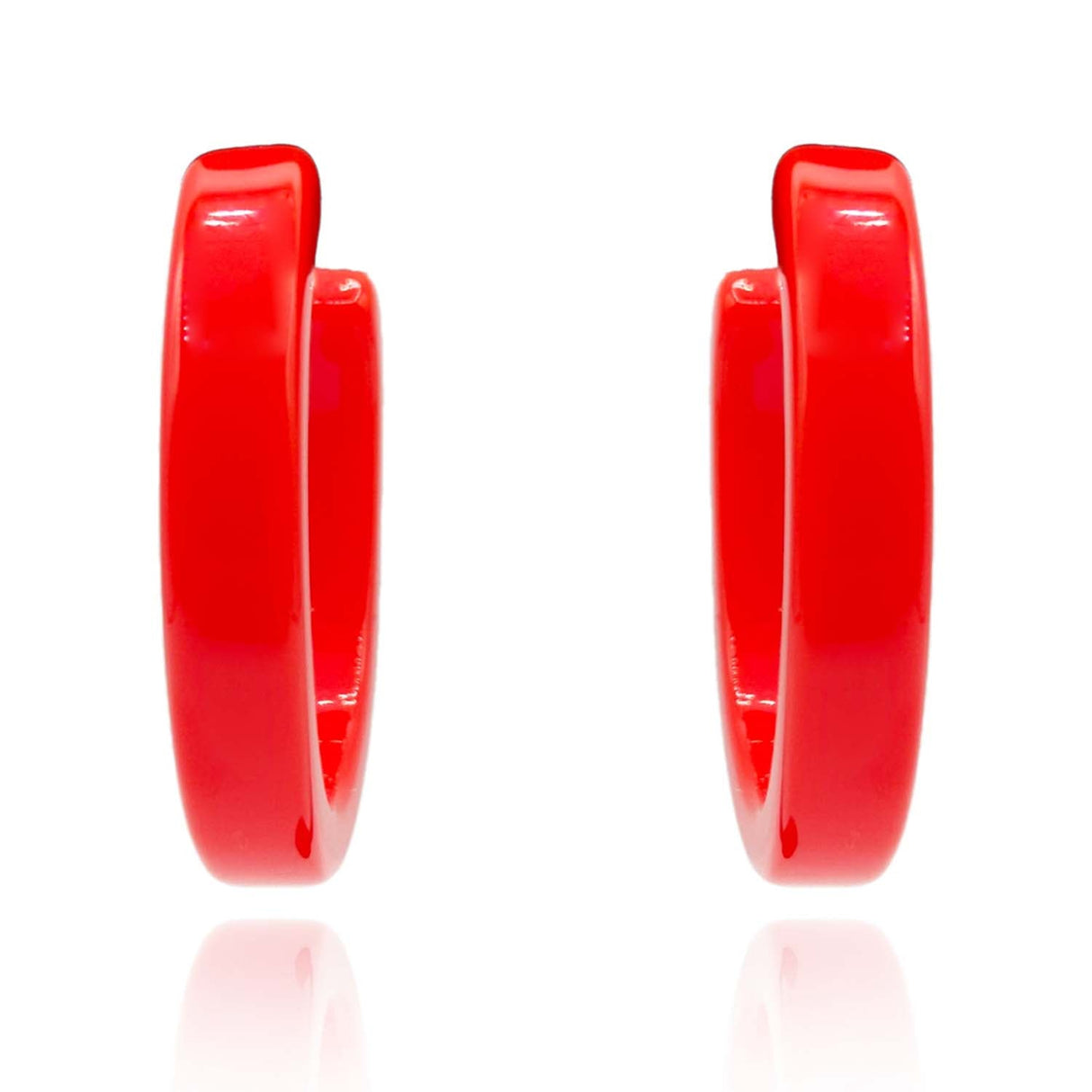 Medium Orange Resin Hoop Earrings