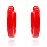 Medium Orange Resin Hoop Earrings