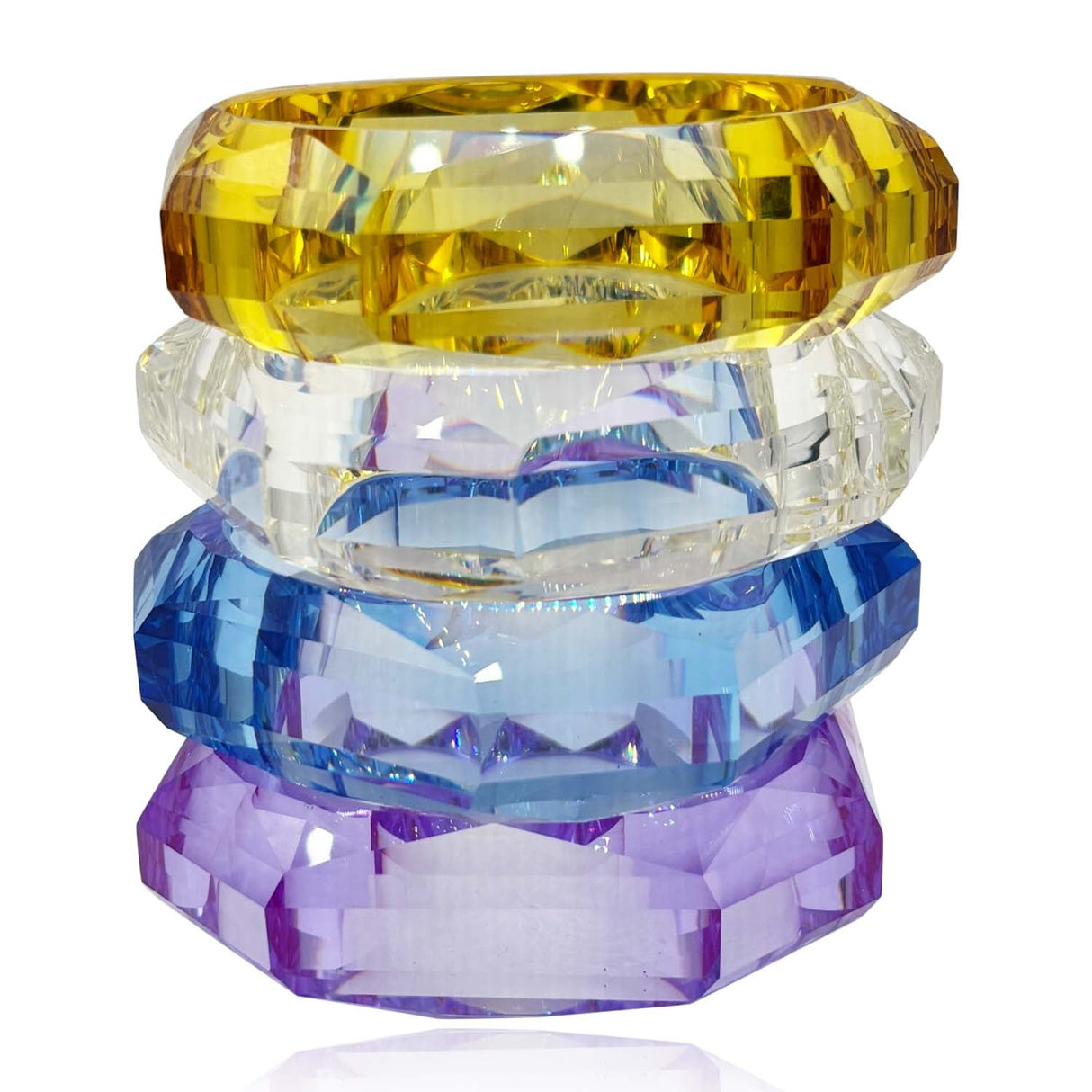 Topaz Acrylic Faceted Banlge