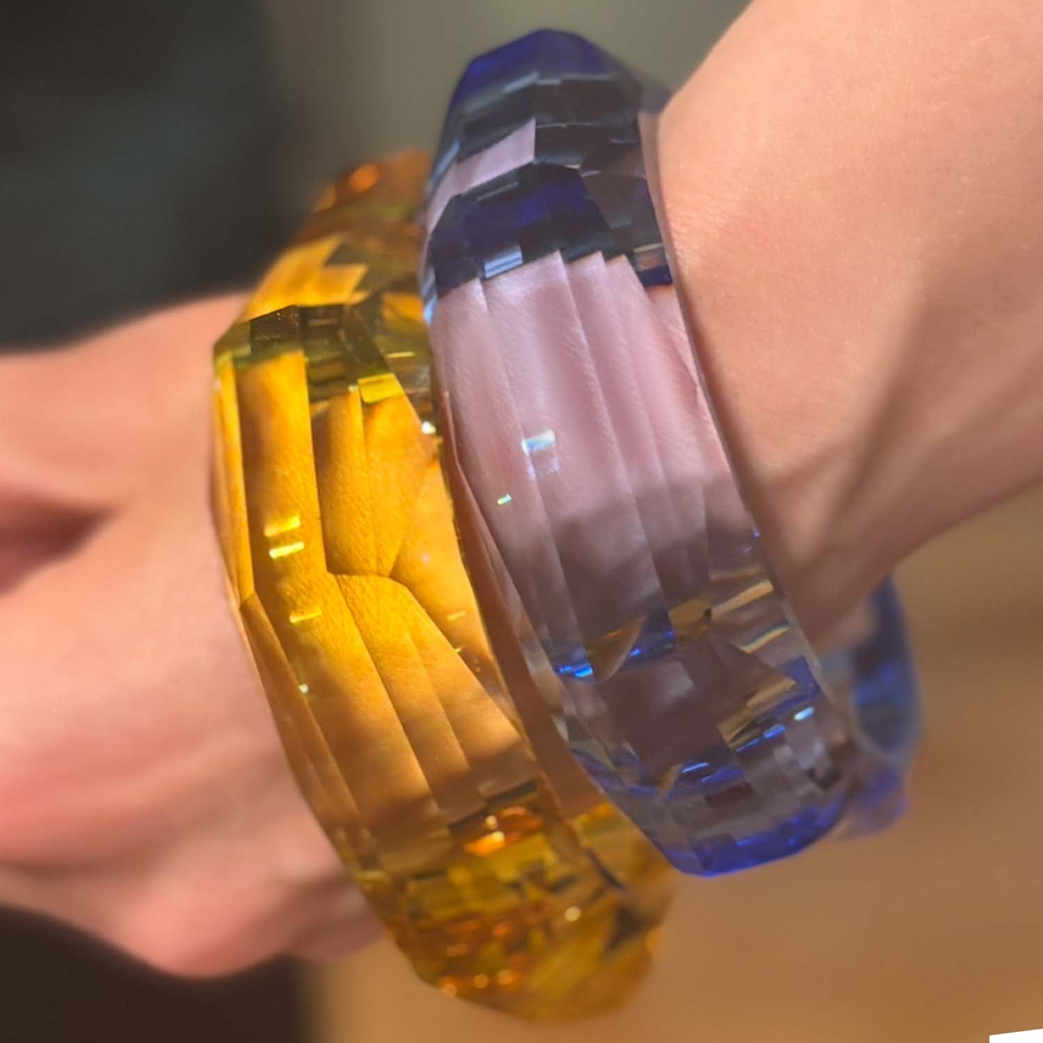 Blue Faceted Acrylic Bangle – The Oxygen Lifestyle