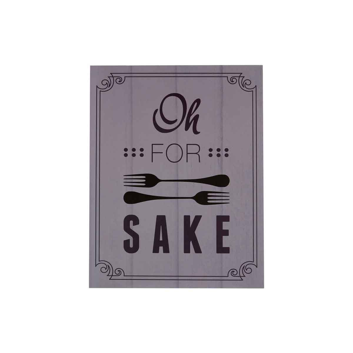 Pun and Games Oh For Fork Sake Wall Plaque