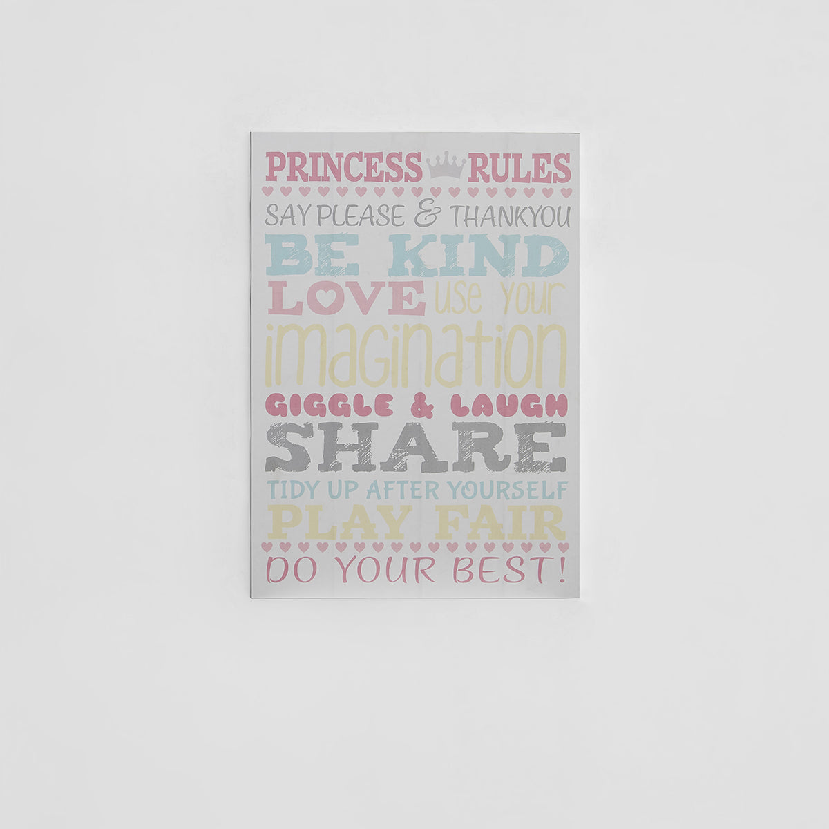 Kids Princess Rules Wall Plaque