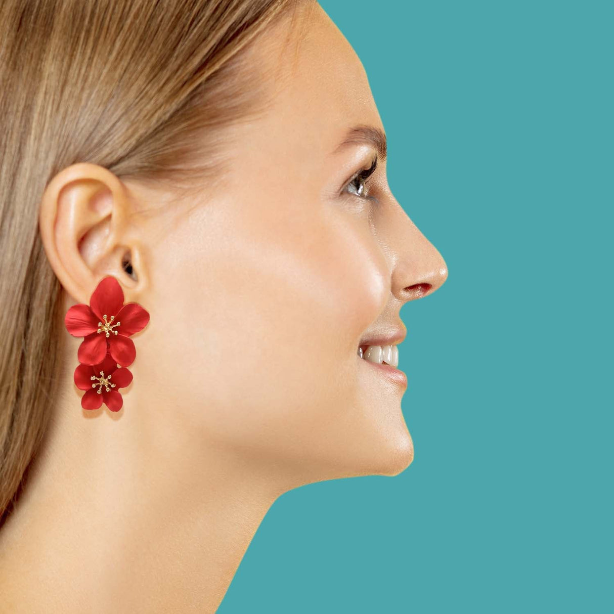 Fuschia Floral Earrings