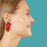 Fuschia Floral Earrings