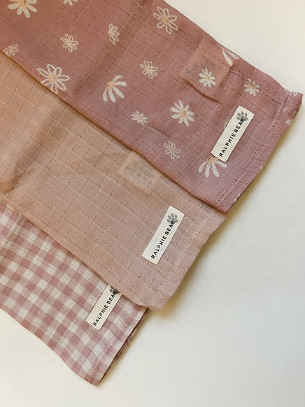 Set of 3 Muslins - Meadow Collection