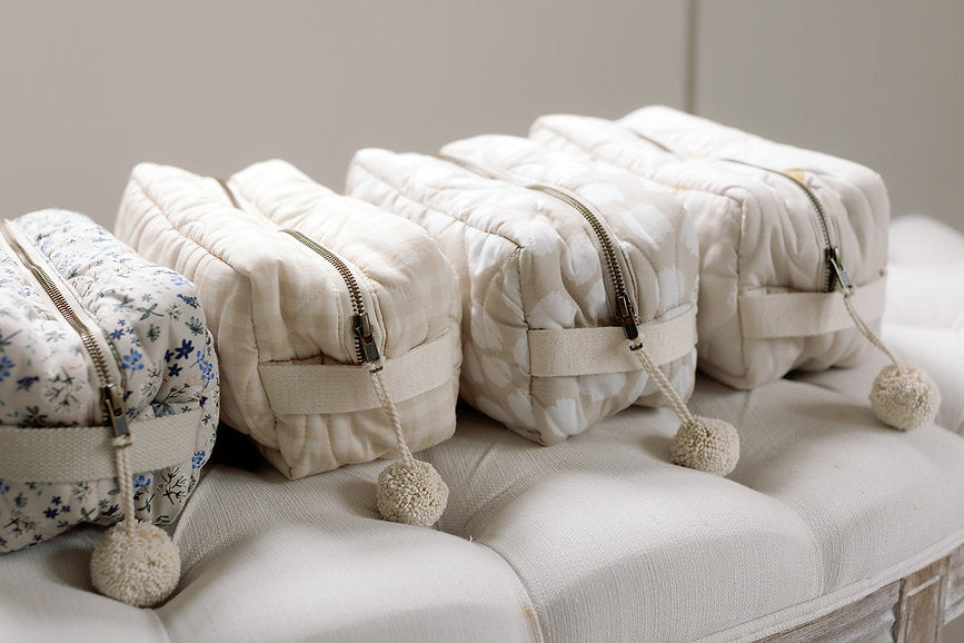 Washbag - Gingham Beige