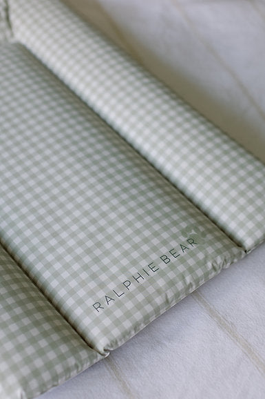 Gingham Sage Comfort Changing Mat