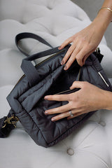 Quilted Stroller Bag - Slate/Wildflower Print