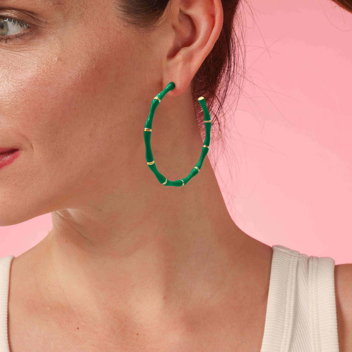 Green and Gold Bamboo Hoops