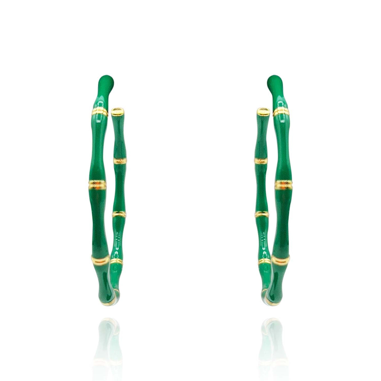 Green and Gold Bamboo Hoops