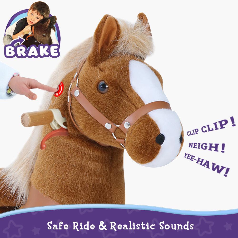 Ride-on Pony Toy Age 3-5 Brown（UK&EU in Stock）