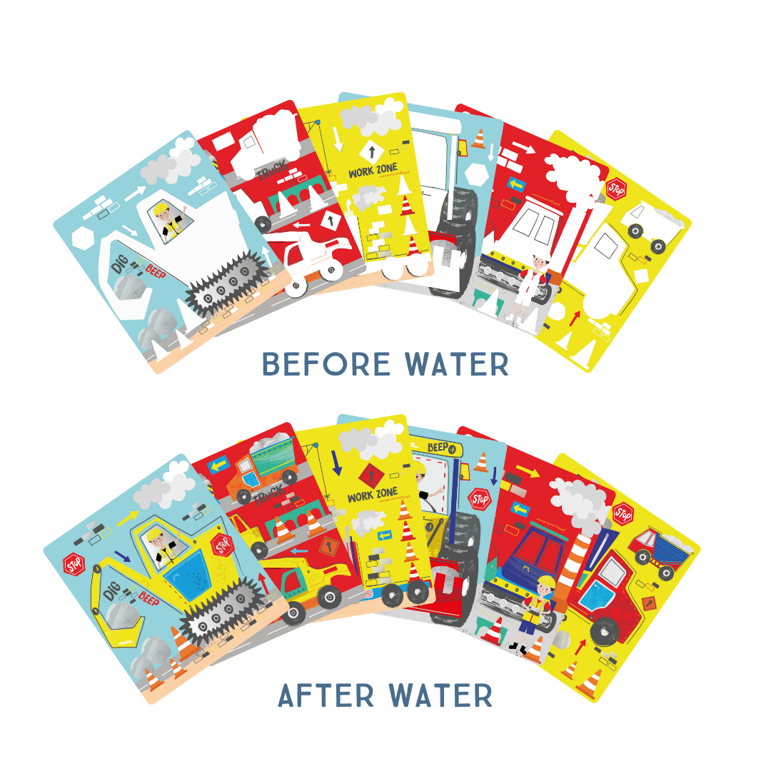 Magic Colour Changing Watercard Easel and Pen - Construction