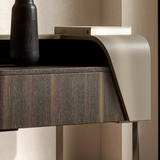 Aella Contemporary Bedside Table, Solid Wood
