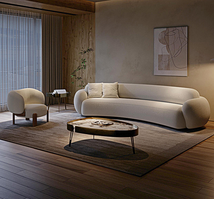 Thelonious Boucle Armchair, White Armchair