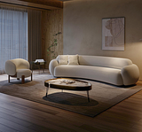 Thelonious Boucle Armchair, White Armchair