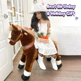 Ride-on Pony Toy Age 4-8 Brown（UK&EU in Stock）