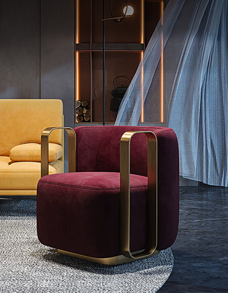 Thaddea Vintage Armchair, Red